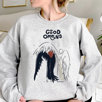 Качулки Good Omens дамски готически y2k естетически Kawaii дамски пуловери Kawaii