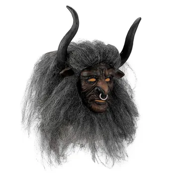 Реалистична маска с глава на бик, cosplay, маска за Хелоуин, латексова маска с главата на животното