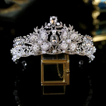 2023 Нов планински кристал, в бароков стил, украсени с мъниста, превръзка на главата, Диадема, корона на Булката, луксозни сватбени Корейски, накити за косата, короната