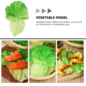 3шт Изкуствени зеленчуци, маруля, Фалшиви листа от маруля, Реалистична модел зеленчуци за украса