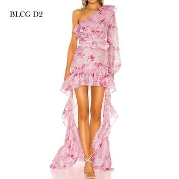 BLCG D2 Къси рокли за жени с принтом и елегантна секси вечерна рокля, луксозна сватбена рокля за жените DR22053