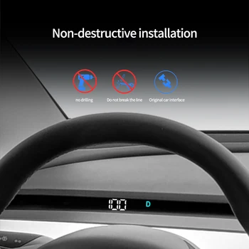 HUD дисплея на Автомобилния HUD Черно Централен Дисплей Паркинг Дисплей Сигналната Прехвърляне на Напомняне За Отваряне на Вратата За 3 Tesla Model Y