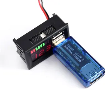 Led Дигитален Дисплей Волтметър Измерване на Напрежение Волта-Тестер Dual USB 5V 2A За Кола Dc 12v, Мотоциклети, Превозни Средства Капацитет на Батерията