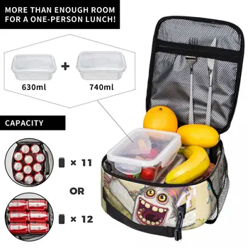 My Singing Monsters Изолирано чанта за обяд, Херметически контейнер за храна от анимационни игри, термосумка-тоут, обяд-бокс, чанти за съхранение на храни