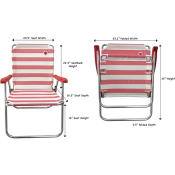 OmniCore разработва нов стандарт на сгъване походный стол (2 опаковки) - червен / бял