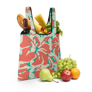 Адаптивни модели Многократно сгъваеми чанти за пазаруване от прост плат, сгъваема чанта-тоут голям капацитет, чанта за организиране на хранителни стоки