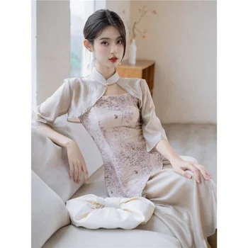 Елегантна рокля в китайски стил УМИ МАО, лято 2023, Нови дамски летни елементи Хан, по-Добра талия, тънки рокли-слипы, женски