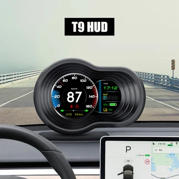 Измерване на скоростта За кола Tesla Model 3 Model Y HUD-Head Up Display Останал Батерия 6 Функции за Аларма Превишена Скорост мигач