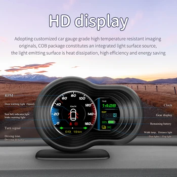 Измерване на скоростта За кола Tesla Model 3 Model Y HUD-Head Up Display Останал Батерия 6 Функции за Аларма Превишена Скорост мигач