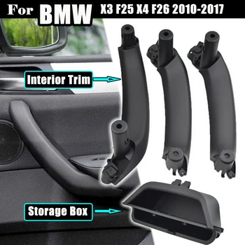 Лявата на Дясната дръжка на вътрешната врата на колата за водача Кожен калъф в събирането на Замяна за BMW X3 X4 F25 F26 2010-2016