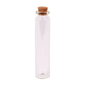 Малки бутилки с пробковыми тапи, Малки флакони, малки прозрачни стъклени буркани с капаци, контейнер за съхранение на художествени занаяти E1YF