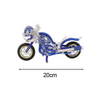 Настолен модел мотоциклет Тенис на Метален Антикварен алуминиев жично Фигура Новост Колекция от Скулптури на мотоциклети Украшение за Подарък за момчета