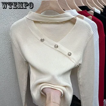 Нередовни управление на пуловери за есенно-зимните потници, Пуловер, поло, дамски директен доставка