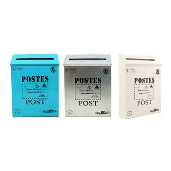 Пощенска кутия Винтажное монтиране на стена Пощенска кутия в Пощенска кутия за писма Отвън Антикварен Метална Пощенска кутия, Устойчиви на корозия Пощенска притежателя