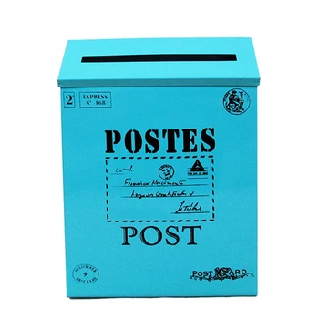 Пощенска кутия Винтажное монтиране на стена Пощенска кутия в Пощенска кутия за писма Отвън Антикварен Метална Пощенска кутия, Устойчиви на корозия Пощенска притежателя