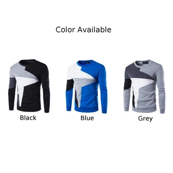Пуловер, hoody, Черен, син, всекидневни руно, Сив, запазва топлината, Вязаный топ, Дълъг ръкав, Мъжки О-образно деколте, Полиестер S-2XLRegular