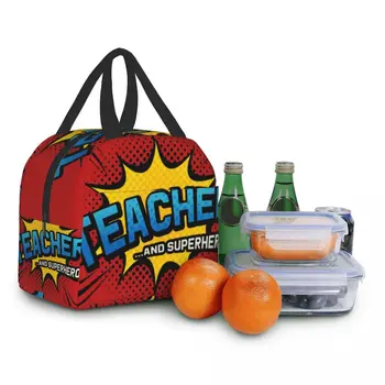 Случайна чанта за обяд с супергерой-учител за училище, офис, науката, социален работник, разменени хладилник, термобокс за bento за жени и деца