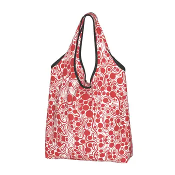 Яей Кусама, възглавница за пазаруване, чанта за продукти, вдигане на художествена абстракция в грах, Тиква, Поп-козметична чанта за пазаруване