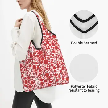 Яей Кусама, възглавница за пазаруване, чанта за продукти, вдигане на художествена абстракция в грах, Тиква, Поп-козметична чанта за пазаруване